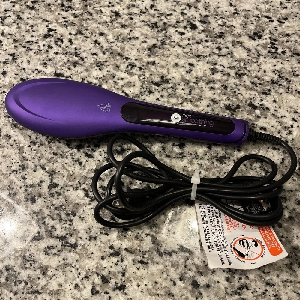 Tiri Professional Hot Smoothing System Hair Straightening‎ Brush Boysenberry